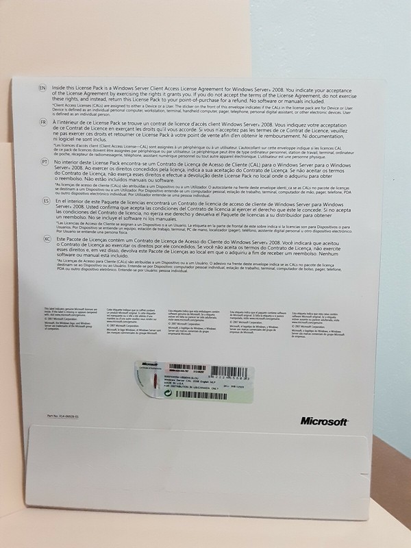 Windows Server 2008 License Pack_5 CAL_SKU: R18-02503 gallery