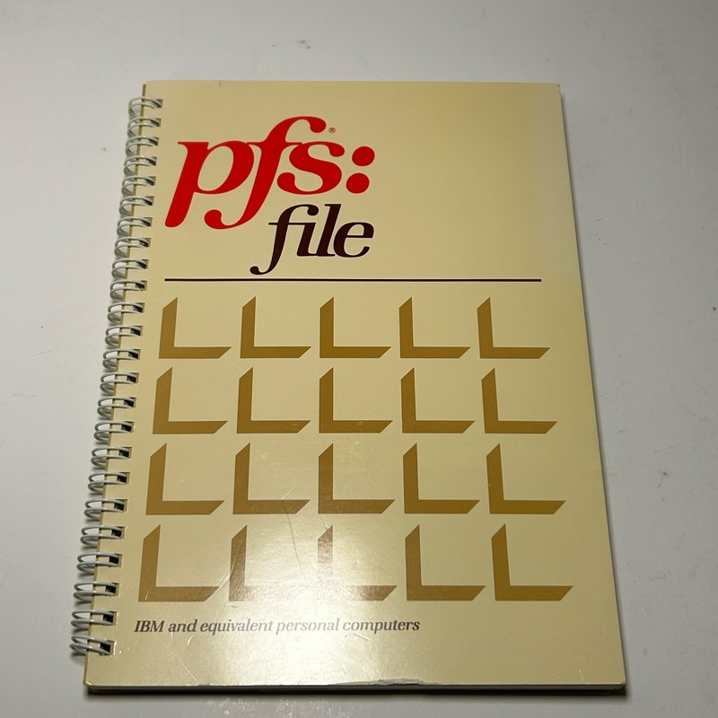 PFS: File PC IBM DOS Software & Manual 1982 5.25″ Floppy Disks