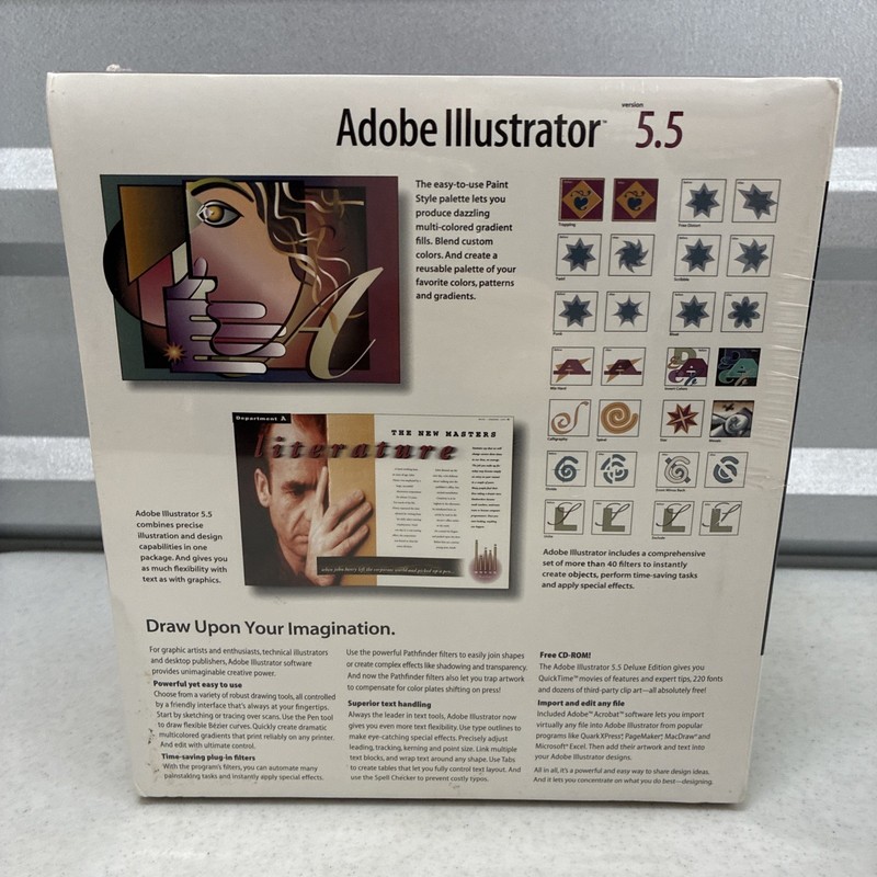 Vintage Adobe Illustrator 5.5 For Macintosh Deluxe Version On CD NOS/ Sealed gallery