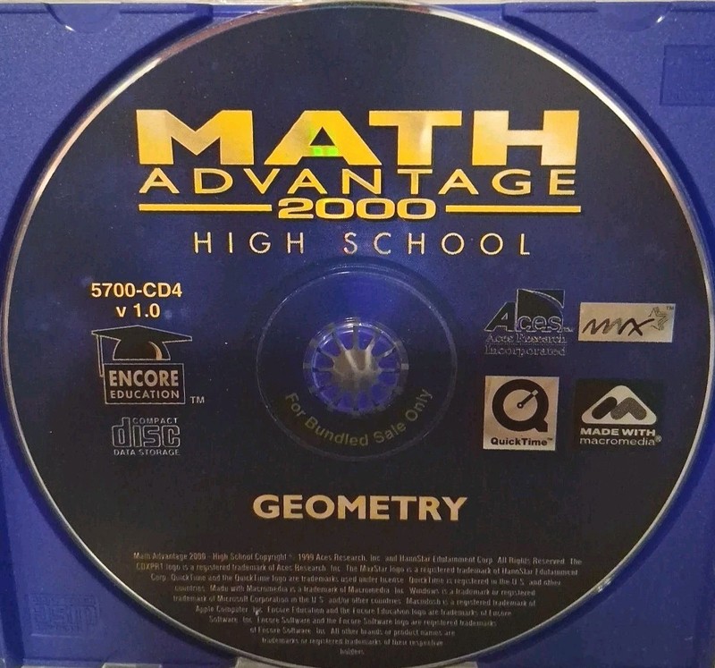 Math Advantage 2000 High School Geometry CD-ROM, 5700-CD4 v1.0 gallery
