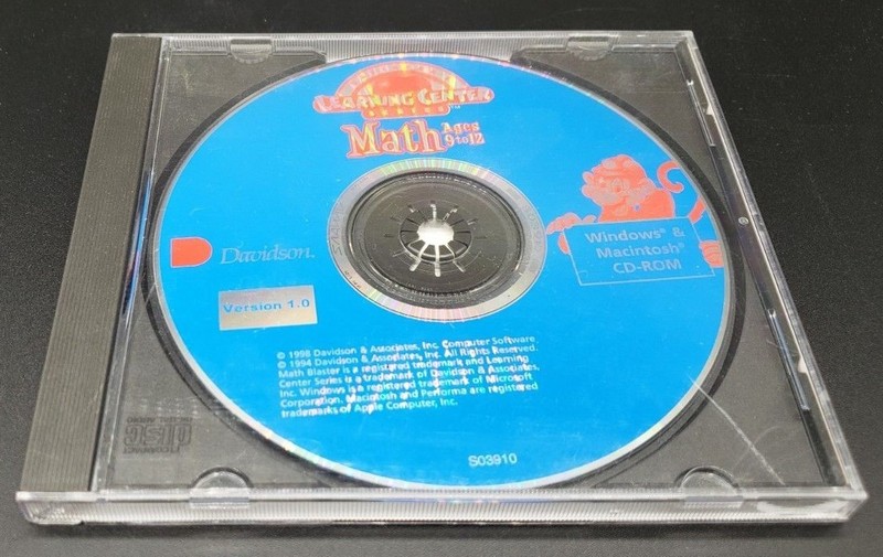Davidson’s Learning Center Series Math Ages 9-12 CD ROM Windows/Mac