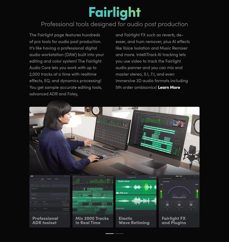 Blackmagic DaVinci Resolve Studio – Genuine Lifetime License – 2 Devices gallery