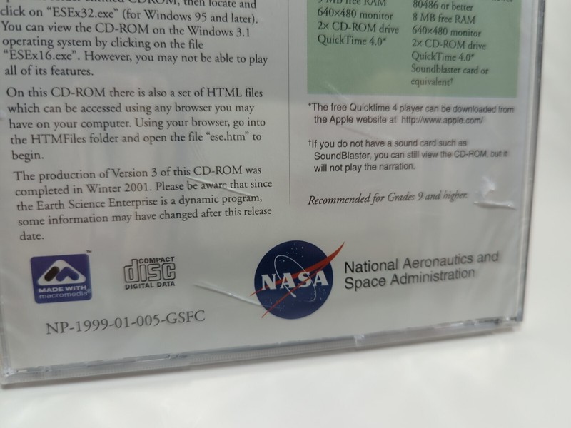 NASA Earth Science Enterprise Version 3 Winter 2001 CD-ROM Windows/Mac Space NWD gallery