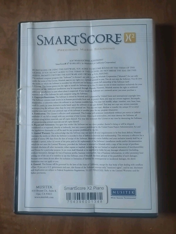 SMARTSCORE X2 software scan your sheet music CD-Rom band arrangements w/ key gallery