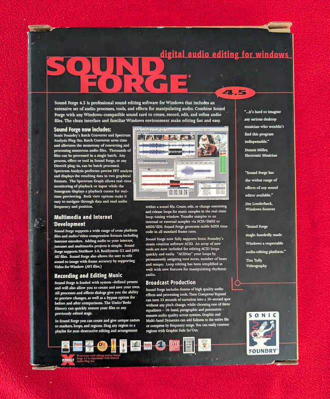 SOUND FORGE 4.5 Digital Audio Editing From Sonic Foundry gallery