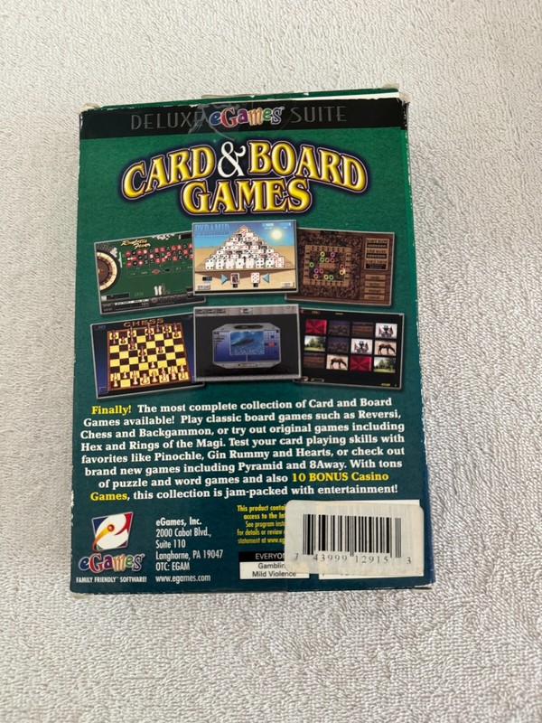 EGAMES Card + Board 55 Complete Games 2 CD Set PC - USED!!! gallery