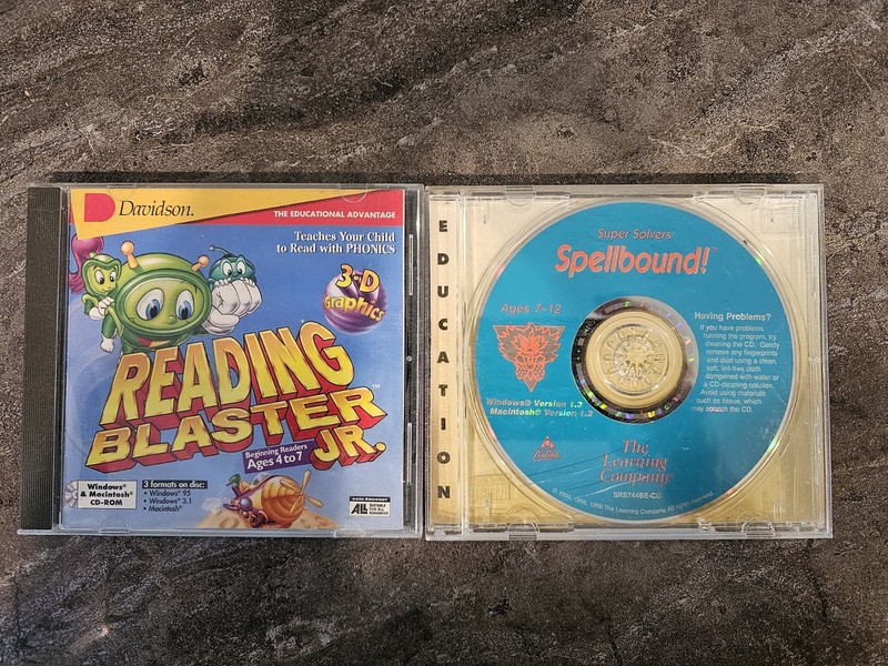 Davidson Reading Blaster JR and The Learning Company Super Solvers Spellbound CD