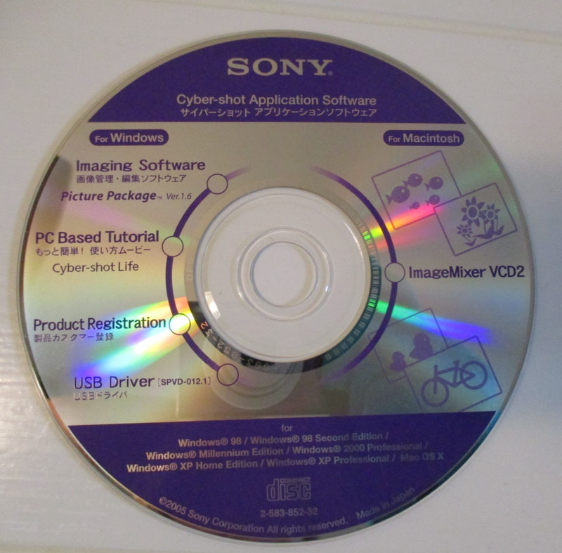 SONY Cyber-Shot Cybershot Application Software CD Imaging Software Windows & Mac