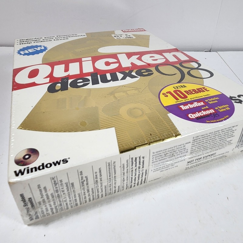 Quicken Deluxe 98 NEW! Windows Vintage 1998 Quicken Financial Solutions Sealed gallery
