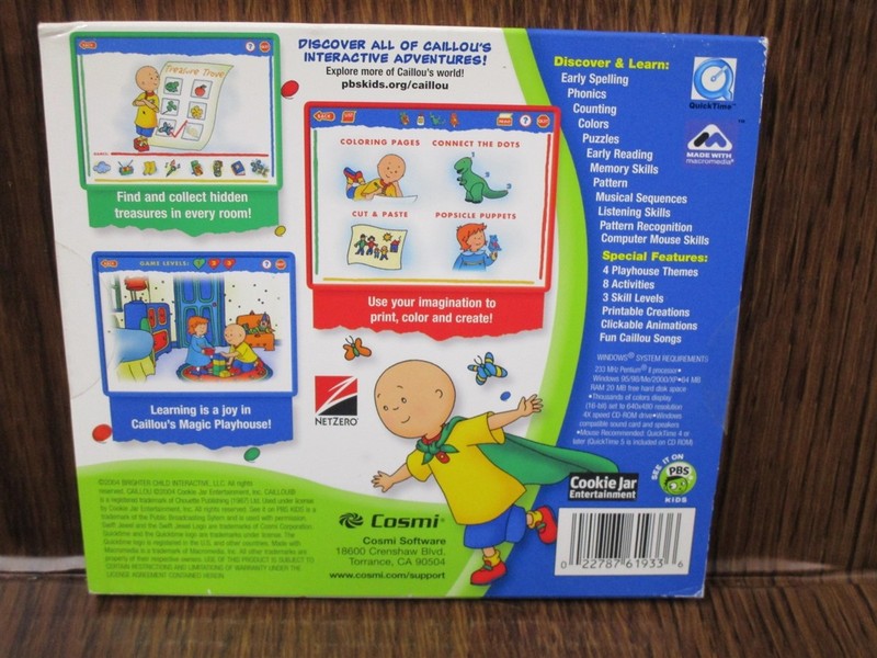 Video Game PC Caillou Magic Playhouse Ages 2-6 NEW SEALED Jewel gallery