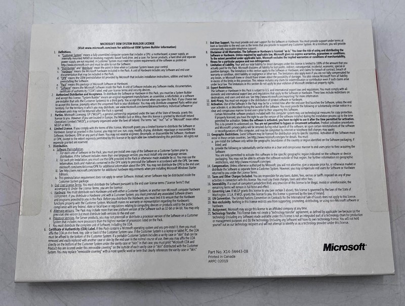 Microsoft Windows 7 32-Bit English OEM System Builder Pack FQC-01166 gallery