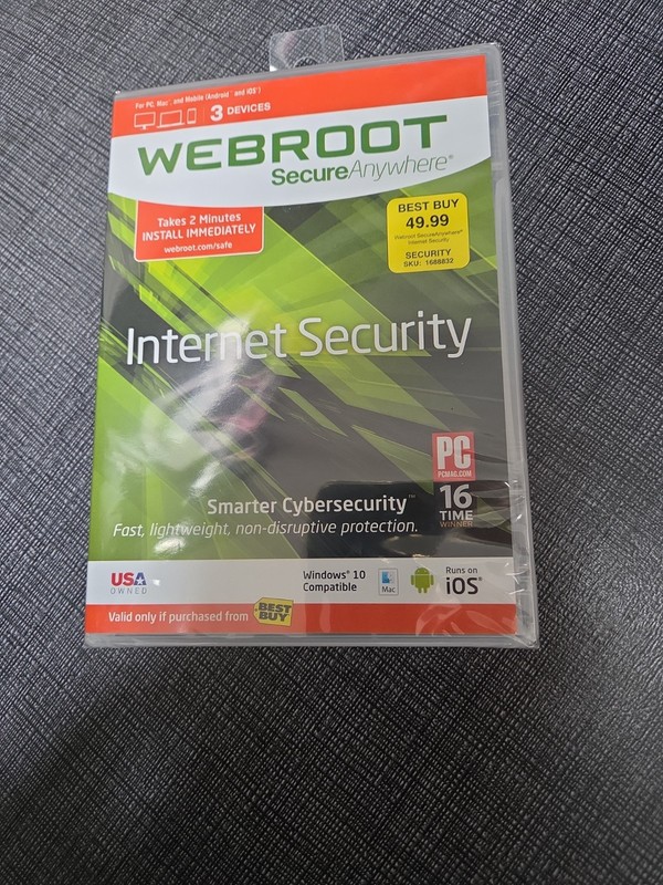 Webroot SecureAnywhere Internet Security 3-Device | NEW Sealed | Key Code