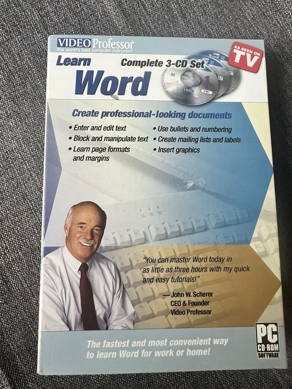 Video Professor Learn Word Complete 3 CD Set