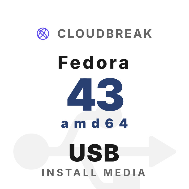 Fedora 43 amd64 Bootable/Live Install USB NEW