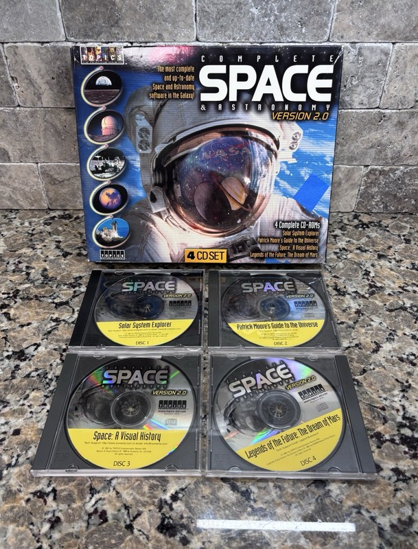 2001 Topics Complete Space & Astronomy Version 2.0 CD-ROMs X 4 Solar System