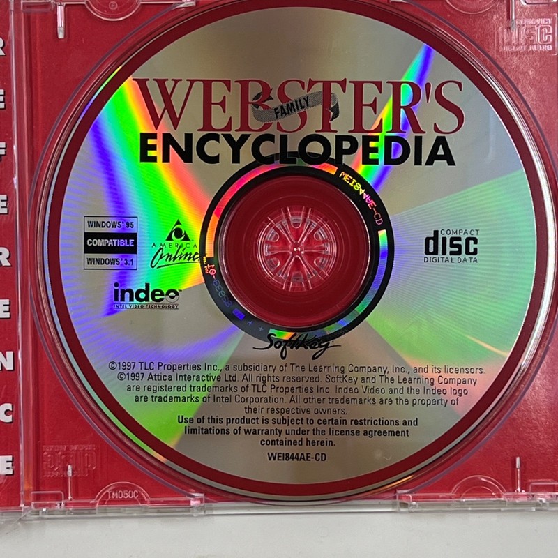 Webster's Interactive Encyclopedia CD-ROM 1997 Windows 95/3.1 Compatible gallery