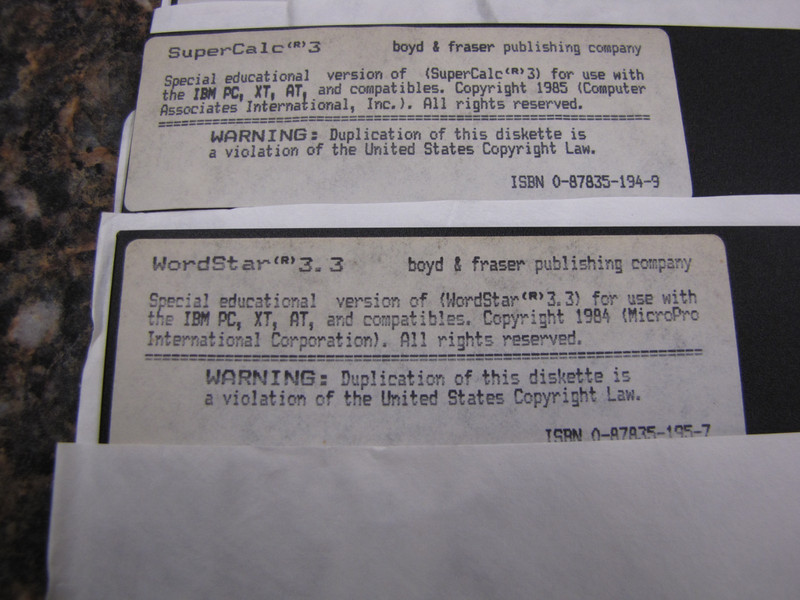 Lot of (3) IBM Software - WordStar 3.3/SuperCalc 3/Database III - 5.25" - MA47 gallery