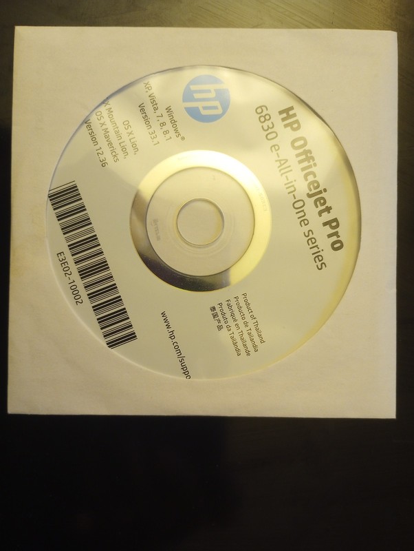 Hp Officejet Pro 6830 e-All-in-One Printer series Driver Windows CD ONLY