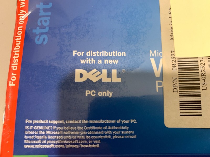Microsoft Windows XP Professional Dell Reinstallation CD w/ Service Pack 1a(NEW)