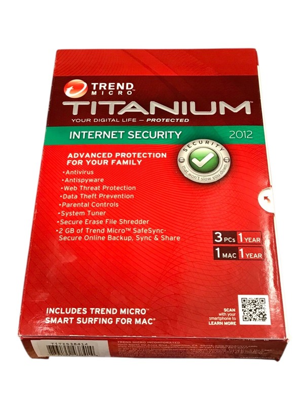 New! Trend Micro Titanium “Internet Security” (2012) [3 PC/1 MAC (1 Year)]