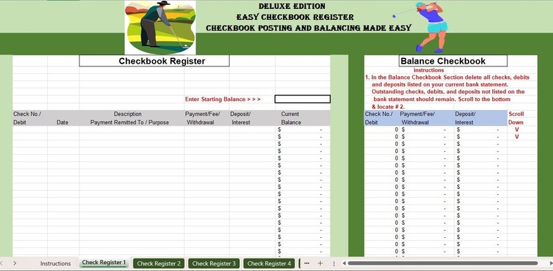 Checkbook Register Excel Spreadsheet, For PC or Android + FREE Budget Template