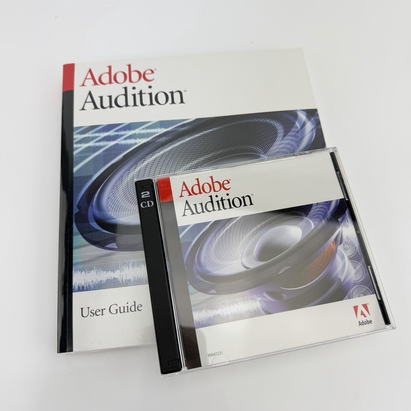Adobe Audition 1.0 Original 2003 CD-Rom 2 Disc Set Serial Labels User Guide NEW