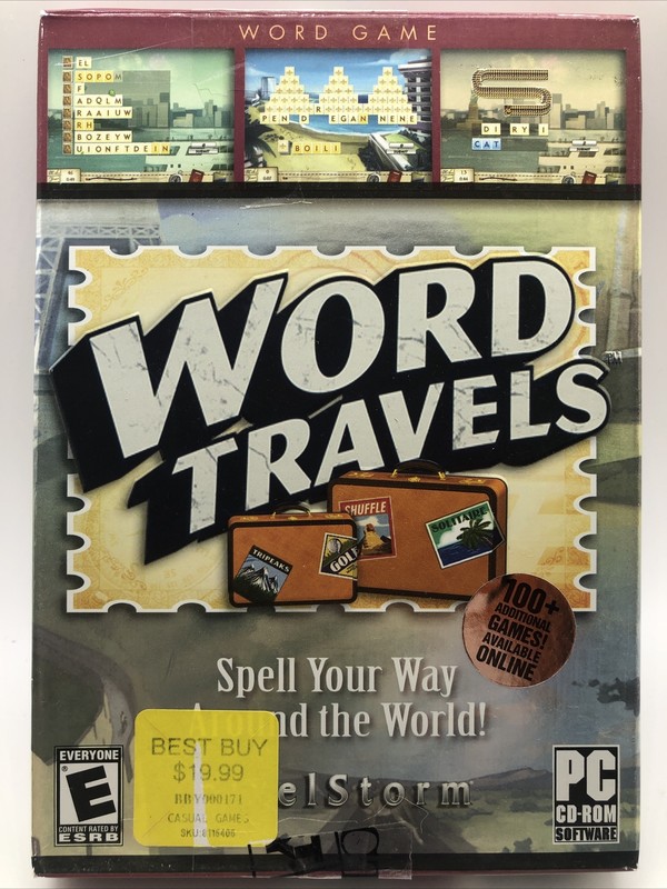 Word Travels PC CD spelling letters vocabulary definition solitaire world game!