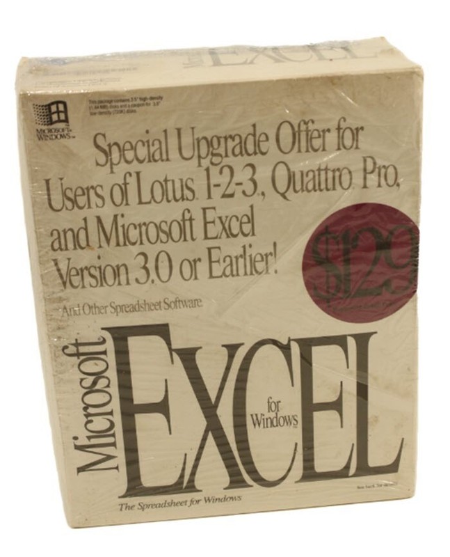 Microsoft Excel 3.0 or Earlier for Windows- Upgrade SW Pkg #28946 – 1992 Vintage