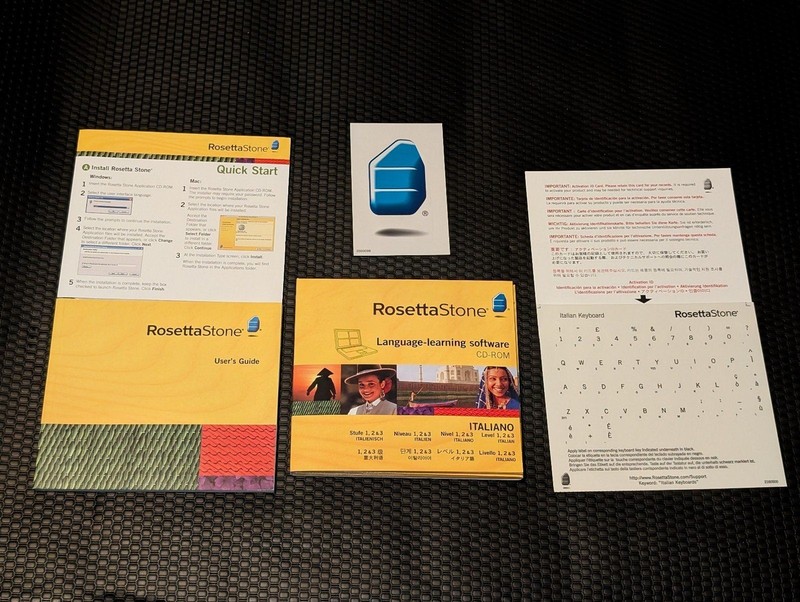 Rosetta Stone Italiano 1, 2, & 3 Language-Learning Software CD + Key & More!