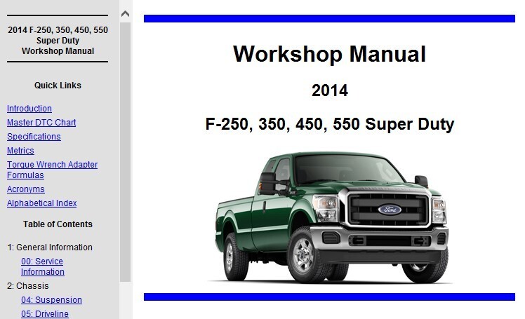2014 Ford F150 F250 F350 F450 F550 Truck Factory Service Repair Manual USB