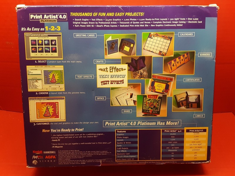 PRINT ARTIST 4.0 PLATINUM 1996 SIERRA HOME 4 CD gallery