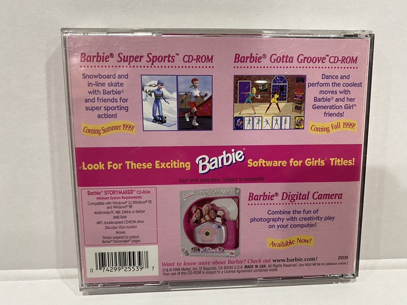 Barbie “Storymaker” CD-ROM for Windows Promo Item, 1999 Mattel Media #25539 gallery