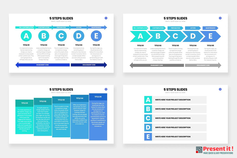 5 Step Infographic Slides Templates