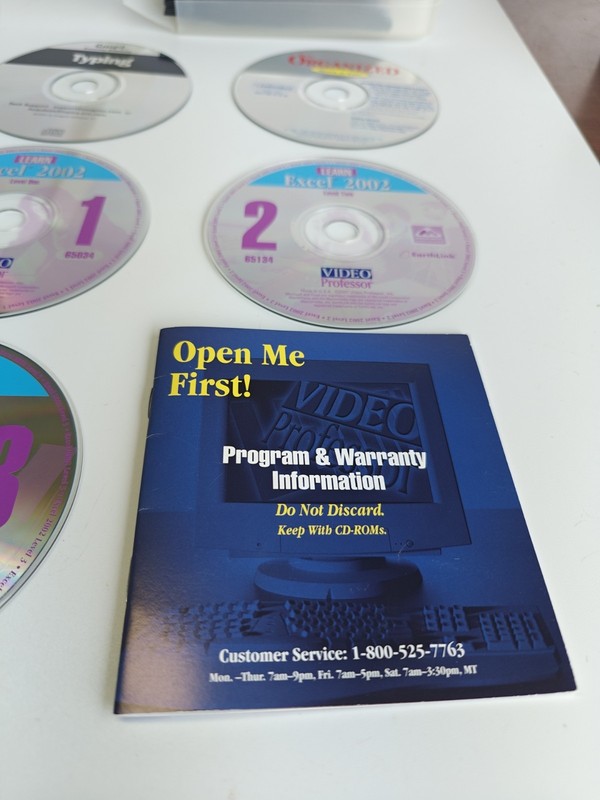 VIDEO PROFESSOR Learn Excel 3-CD Set 2002 + Hard Case 24 Disc Storage + 2 CD gallery