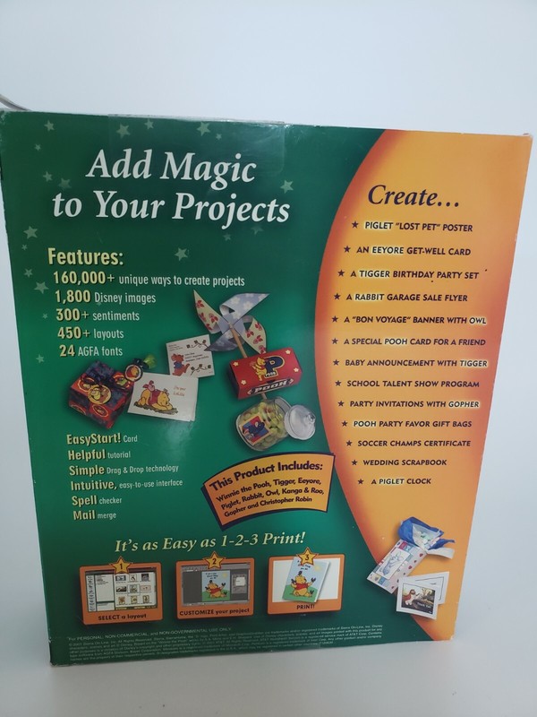 Disney Print Creations Featuring Winnie The Pooh (PC CD-Rom, 2002) New. gallery