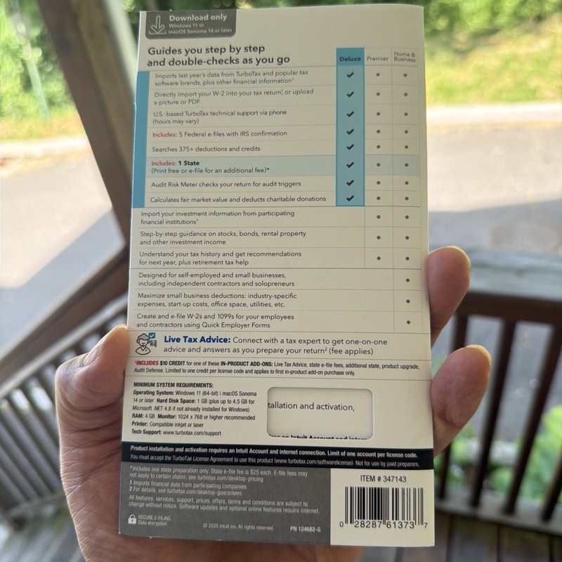 Intuit Turbo tax Deluxe 2025 Federal & State , New Sealed Numeric Key Shipped! gallery
