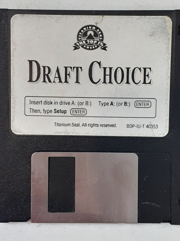 Vintage Draft Choice PC MS-DOS 3.5" Inch Floppy Disk Titanium Seal UNTESTED 426 gallery