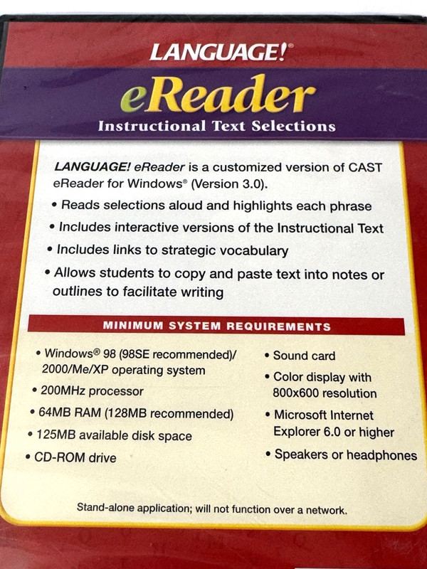 Language eReader Instructional Text Selections Sopris West CD-ROM Vocabulary NEW gallery