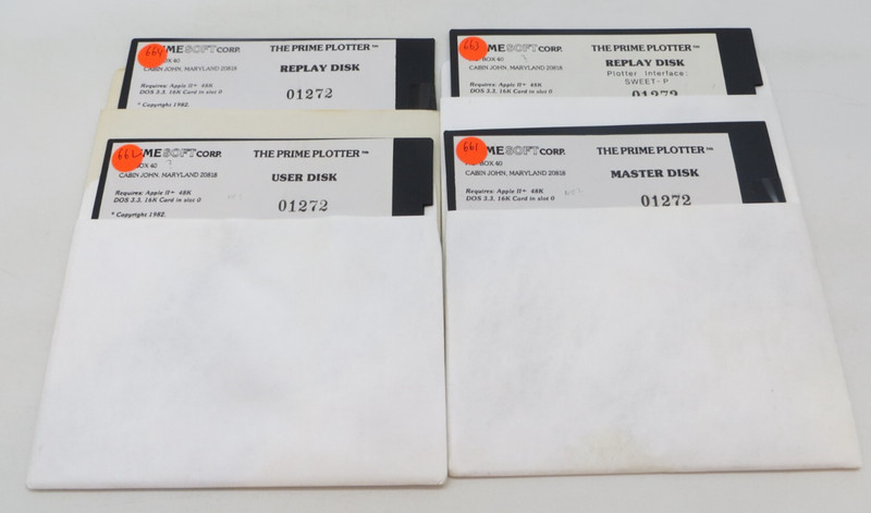 APPLE II / DOS 3.3 5.25″ Floppy Disks Computer Software THE PRIME PLOTTER