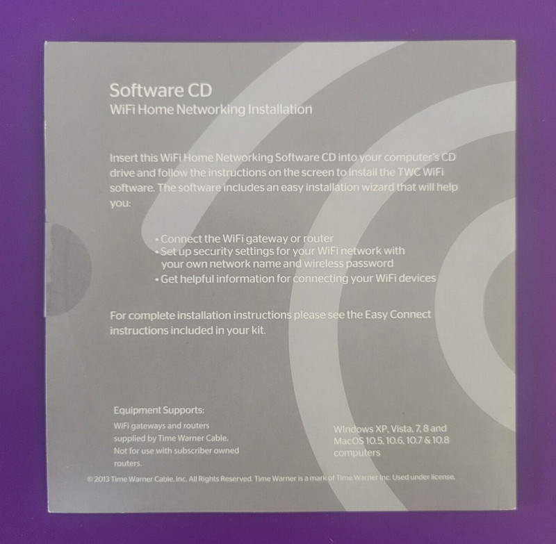 Motorola Time Warner Cable Software CD 2013 WiFi Networking Home Installation gallery