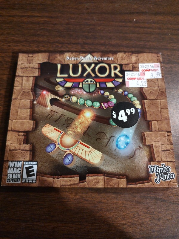 Luxor Mumbo Jumbo Windows Mac Cd-ROM Software PC Video Game Puzzle Fast Ship USA