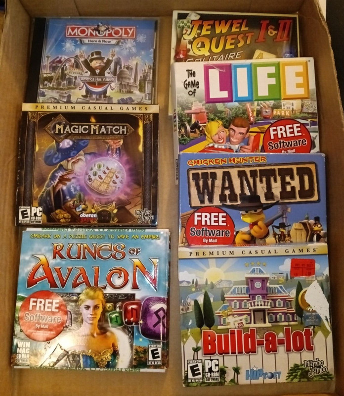 (7) PC Games-Jewel Quest, Monopoly Life, Chicken Hunter, Build-a-Lot & More