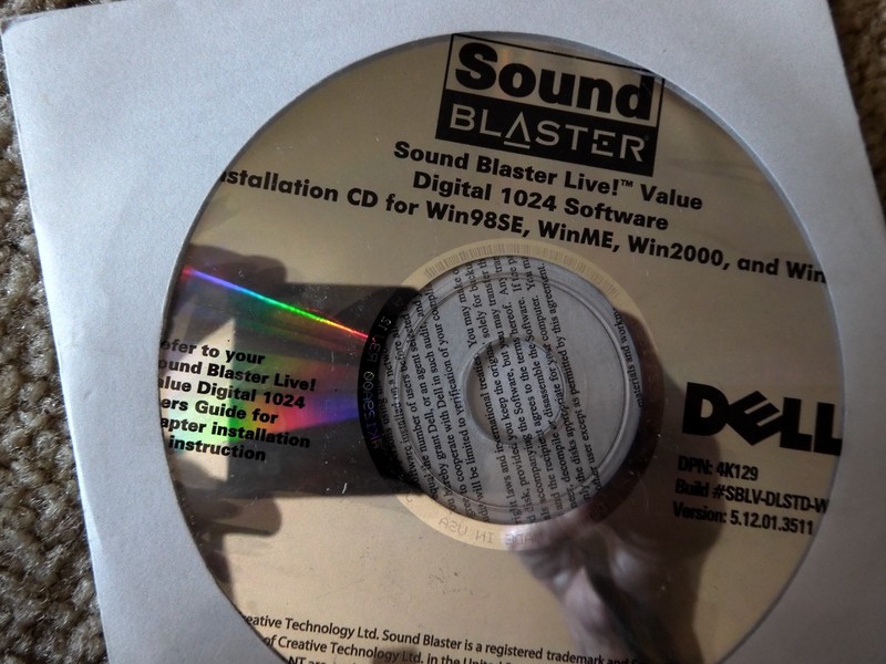 Dell Sound Blaster Live Value Digital 1024 Software CD Windows 98SE/ME/2000/XP