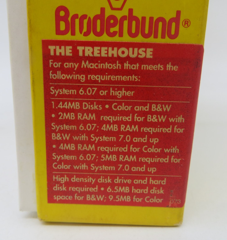 THE TREEHOUSE (MAC, 3.5" Floppy Disk) Broderbund 1992 Computer Software Big Box gallery