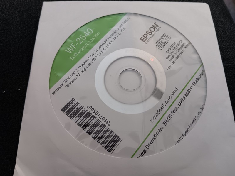 EPSON WORKFORCE WF-2540 SOFTWARE CD
