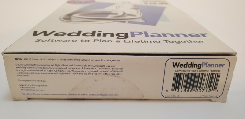 Wedding Planner Software By Summitsoft Windows/Macintosh 2006 Brand New Sealed gallery
