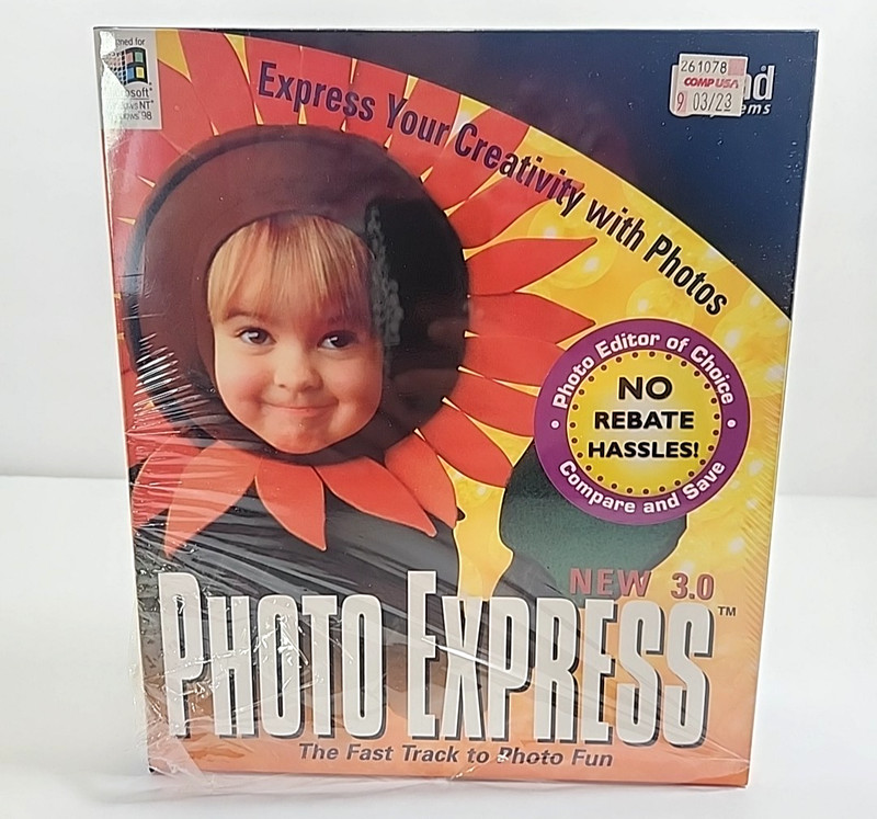 Ulead Systems Photo Express 3.0 Windows 98 CD Rom *torn plastic cardboard READ!