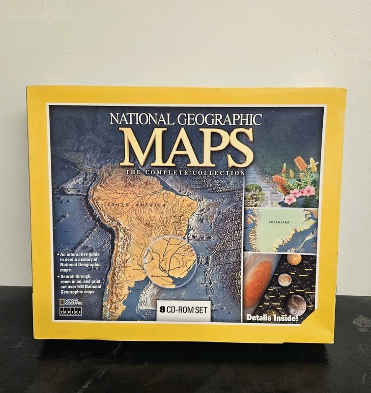 National Geographic Maps Complete CD ROM PC Education Vintage Retro