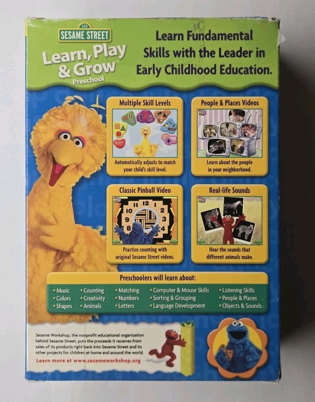 Sesame Street Learn, Play & Grow (PC/MAC, 2007, Big Box) gallery