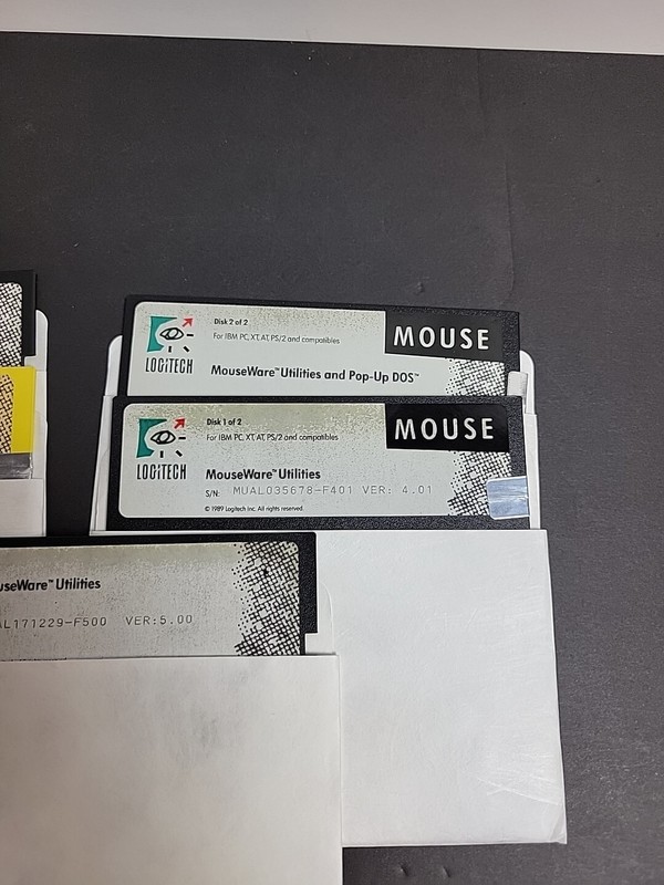 5.25" Floppy Disk LOGITECH Mouse Ware Utilities Mouseware Lot Bundle 5 gallery